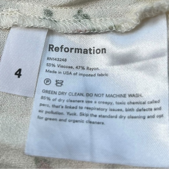 Reformation Bellagio Dress Floral Keyhole Dress Size 4 Cream Orange - Picture 8 of 10